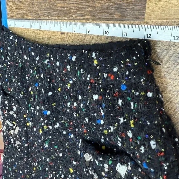 Louis Vuitton Tweed Skirt Rhinestone Size XS Retro 90s Luxury Statement Sparkle